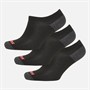 SKECHERS Womens Three Pack No Show Socks Black/Pink