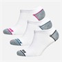 SKECHERS Womens Three Pack No Show Socks White/Pink