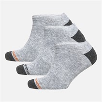 SKECHERS Mens Three Pack No Show Socks Grey/Orange