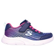 SKECHERS Sneakers Meisjes met golvende lichten, glitterprint, Gore-Tex en bandjes, waterdicht, donkerblauw en multicolor