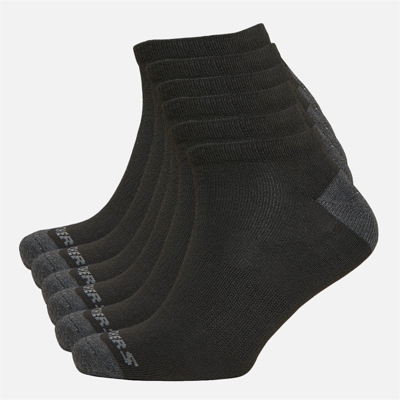 SKECHERS Mens Six Pack No Show Socks Black - Size 7