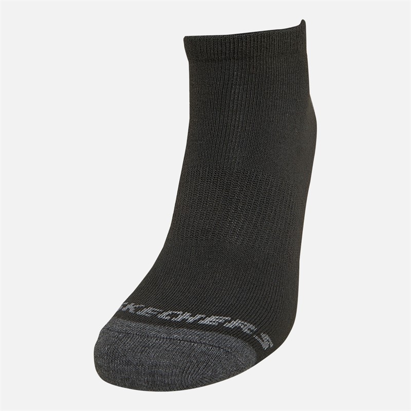 SKECHERS Mens Six Pack No Show Socks Black