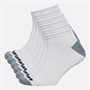 SKECHERS Mens Six Pack Quarter Socks White