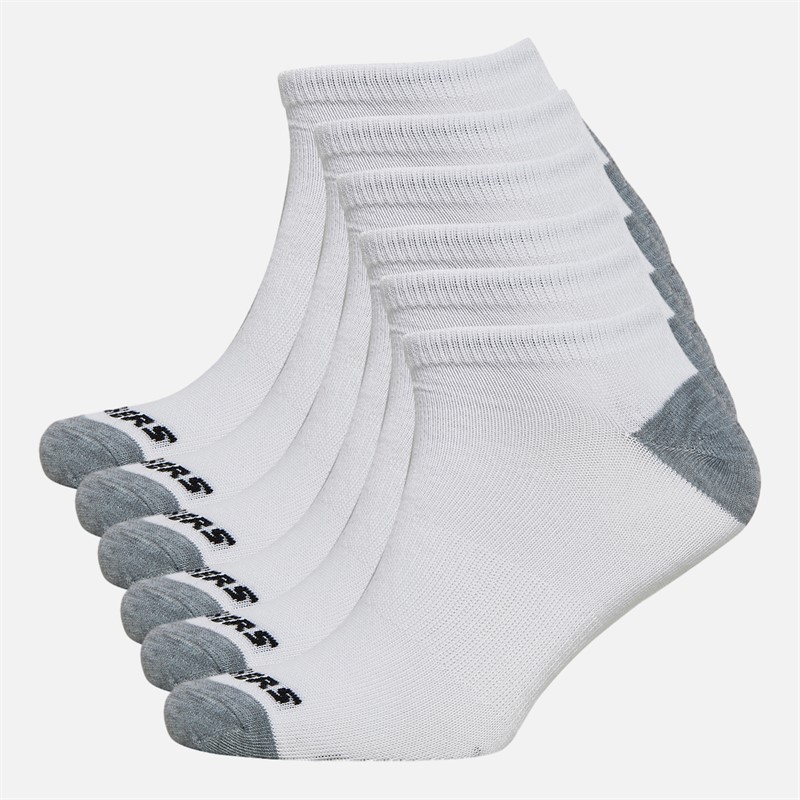 SKECHERS Mens Six Pack No Show Socks White