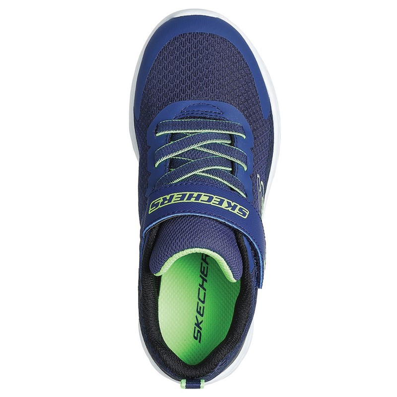 SKECHERS Baskets Microspec II Zovrix Garçon Marine Noir Citron Vert