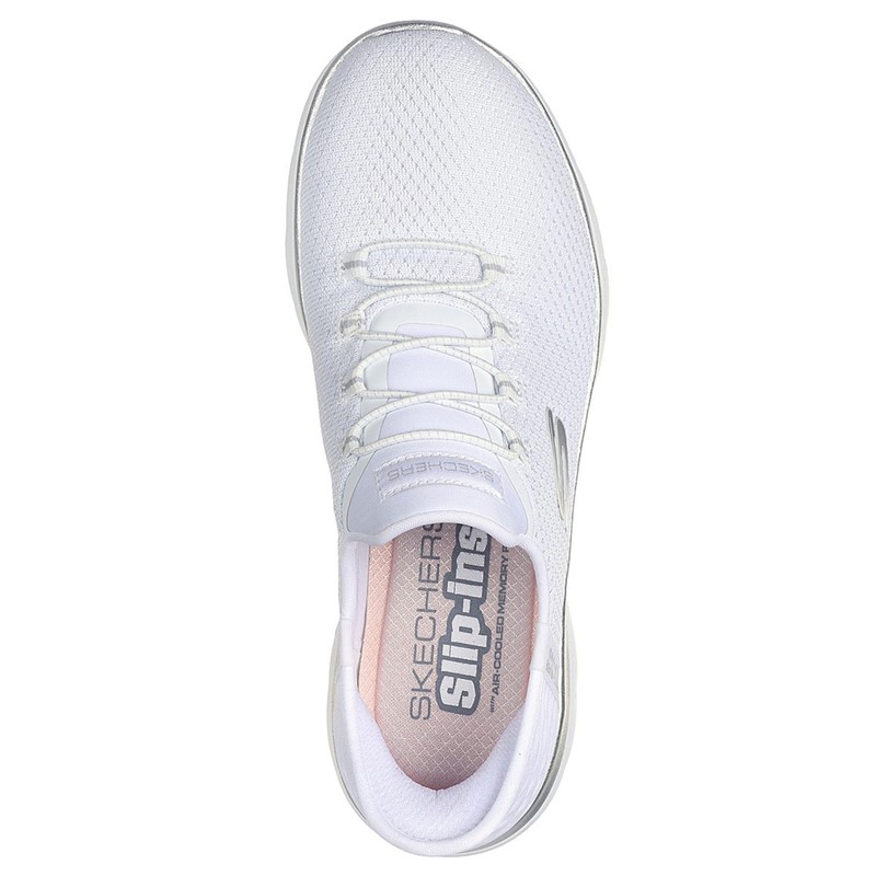 SKECHERS Damen Slip In Summits Sneaker Weiss