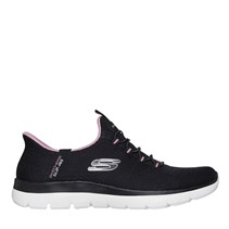 SKECHERS Dames Summits Dream Chaser Slip In Sneakers Black & Purple/Mauve