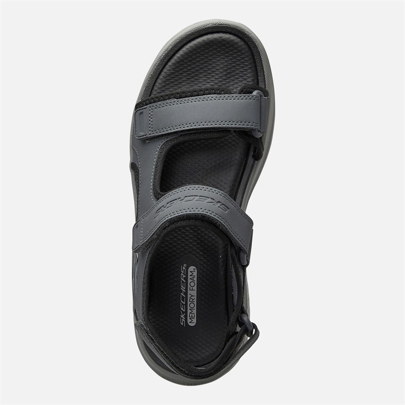 SKECHERS Mens Bounder 2.0 Thutton Sandals Charcoal