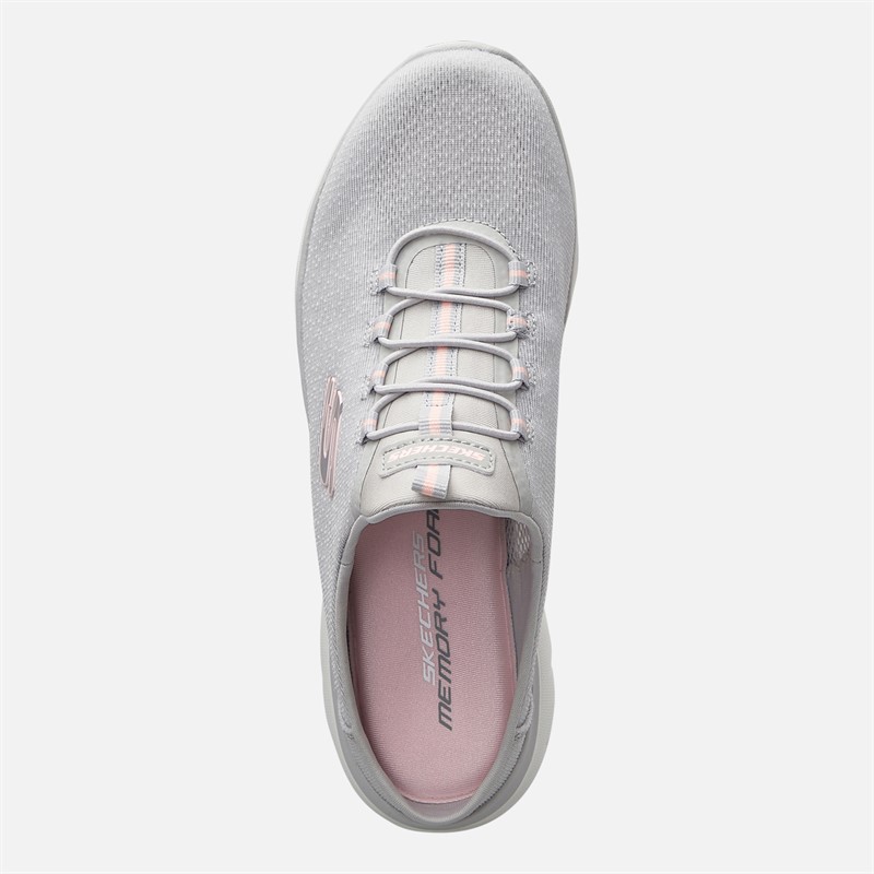 SKECHERS Womens Summits Simply Sweet Trainers Light Grey/White