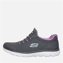 SKECHERS Womens Summits Cool Classics Trainers Charcoal/Lavender