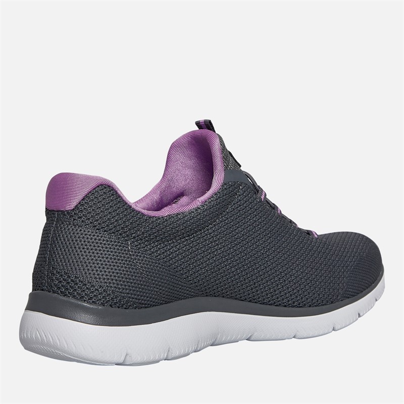 SKECHERS Womens Summits Cool Classics Trainers Charcoal/Lavender