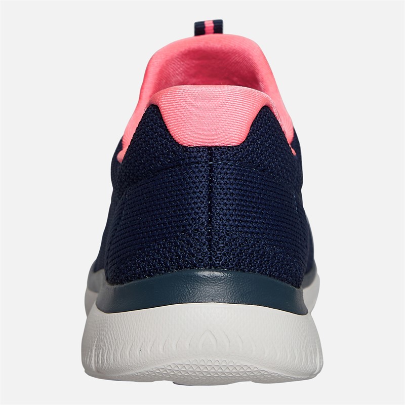 SKECHERS Womens Summits Cool Classics Trainers Navy/Pink