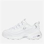 SKECHERS Womens D'Lites Play On Trainers White White/Silver