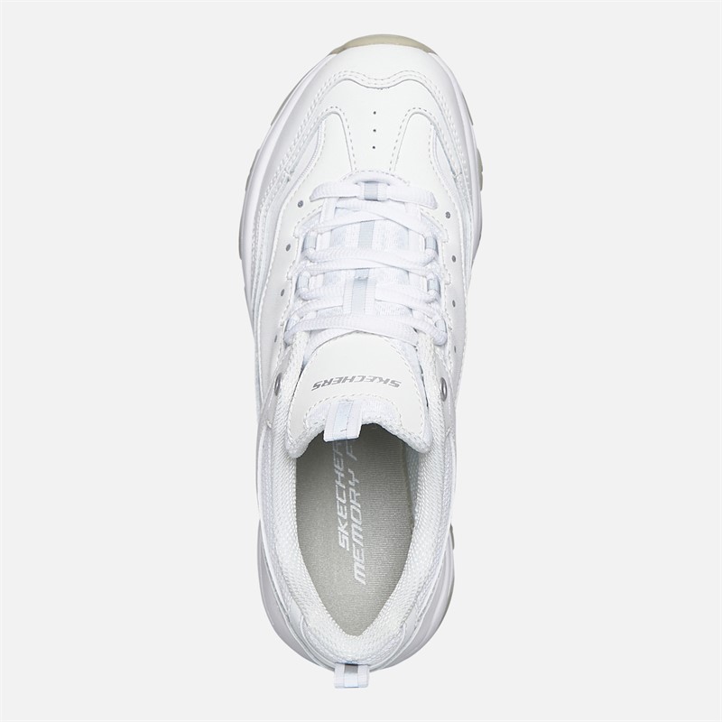 SKECHERS Womens Iconic Trainers White/Silver