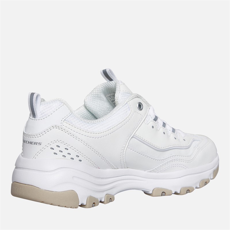 SKECHERS Womens Iconic Trainers White/Silver
