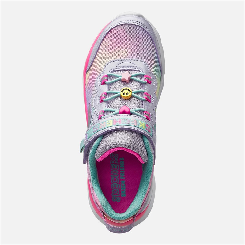 SKECHERS Girls Power Jams Skech Friends Trainers Lavender/Metallic