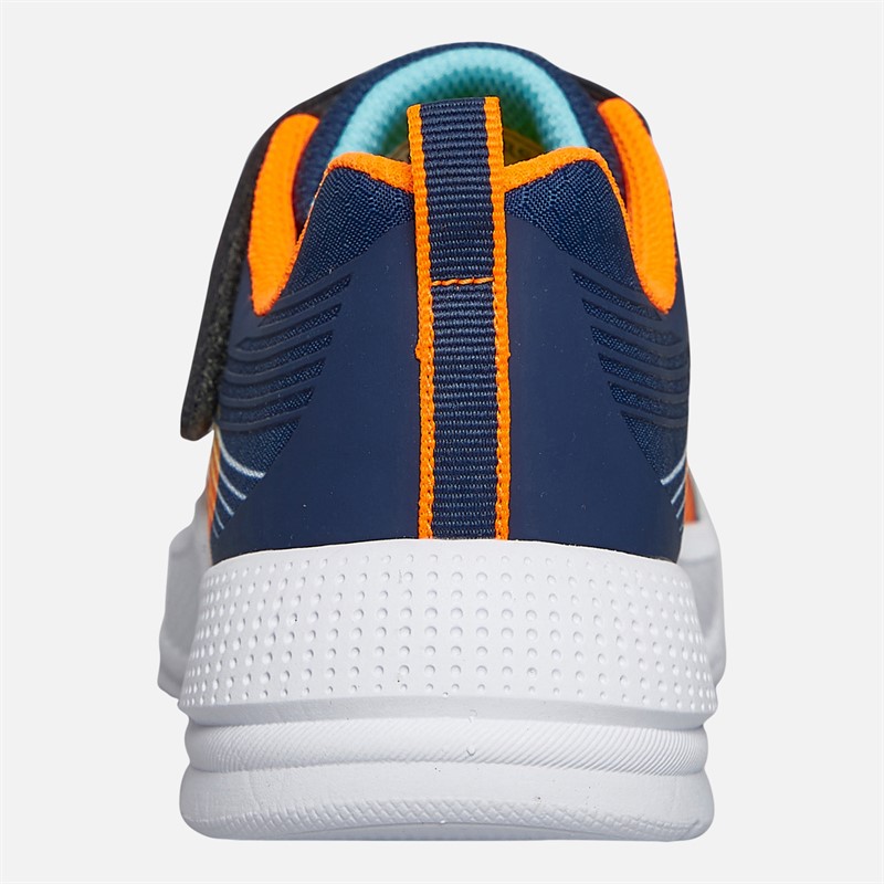 SKECHERS Boys Microspec Advance Trainers Navy/Orange