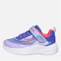 SKECHERS Infant Girls Microspec Advance Trainers Lavender/Neon Pink