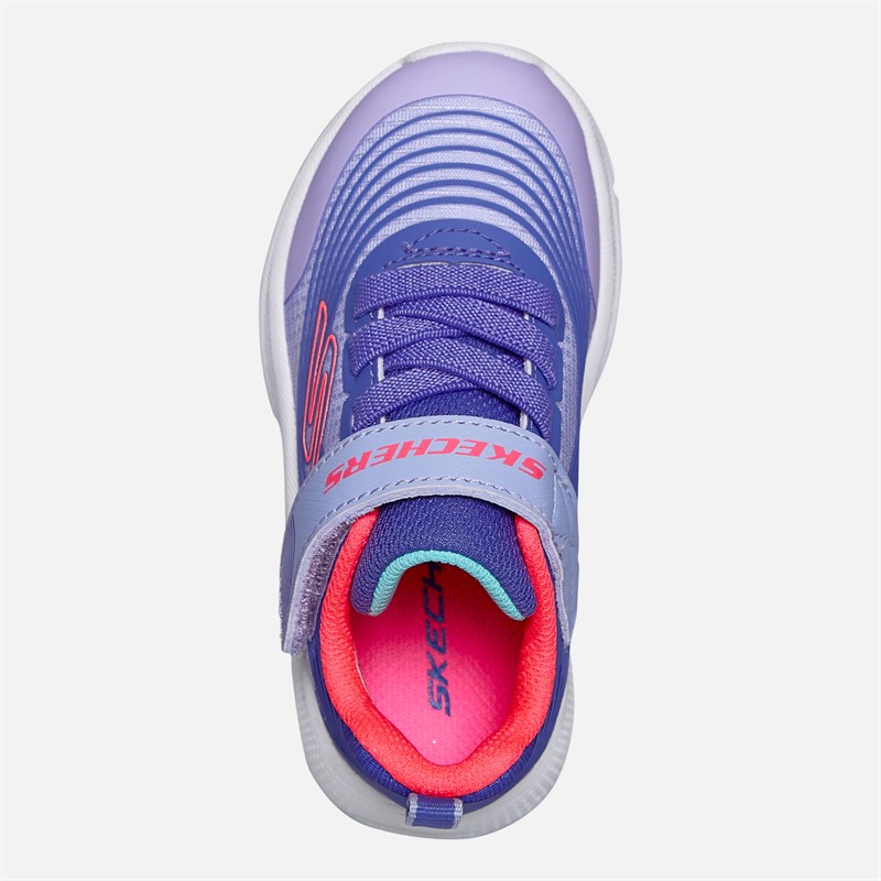 SKECHERS Infant Girls Microspec Advance Trainers Lavender/Neon Pink