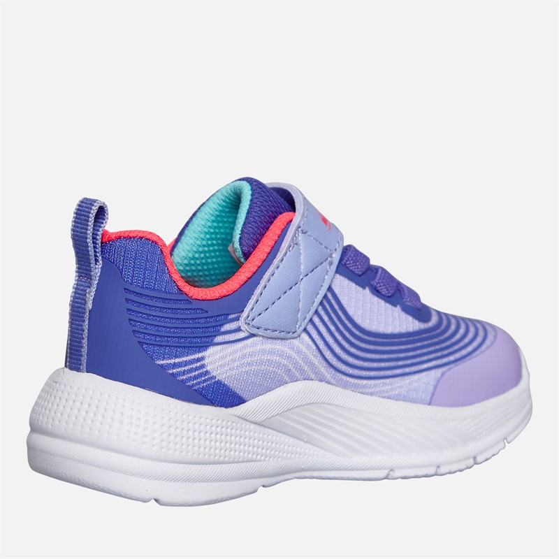 SKECHERS Infant Girls Microspec Advance Trainers Lavender/Neon Pink