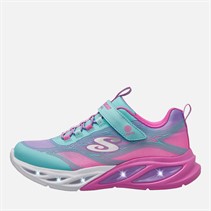 SKECHERS Girls S Lights Cosmic Glow Trainers Turquoize/Metallic