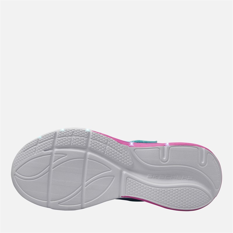 SKECHERS Girls S Lights Cosmic Glow Trainers Turquoize/Metallic