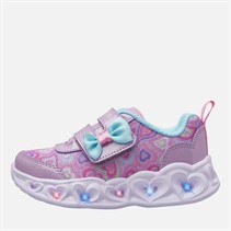 SKECHERS Infant Girls Infant Heart Lights Boogie Land Trainers Lavender/Metallic