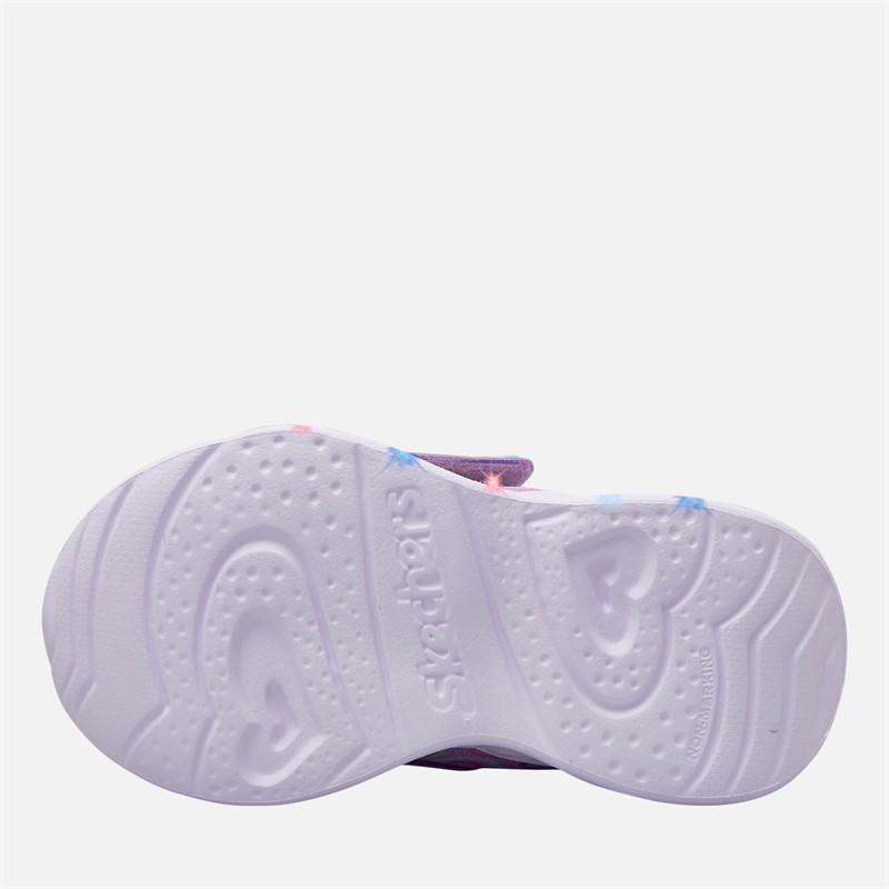 SKECHERS Infant Girls Infant Heart Lights Boogie Land Trainers Lavender/Metallic