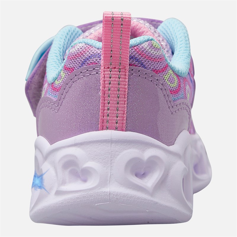 SKECHERS Infant Girls Infant Heart Lights Boogie Land Trainers Lavender/Metallic