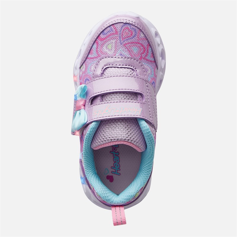 SKECHERS Infant Girls Infant Heart Lights Boogie Land Trainers Lavender/Metallic