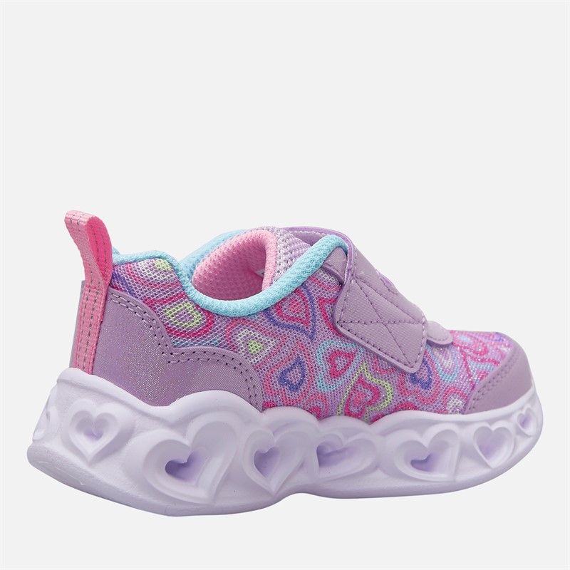 SKECHERS Infant Girls Infant Heart Lights Boogie Land Trainers Lavender/Metallic