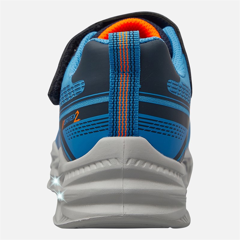 SKECHERS Junior Boys S Lights Vortex 2.0 Veltrox Trainers Blue/Navy