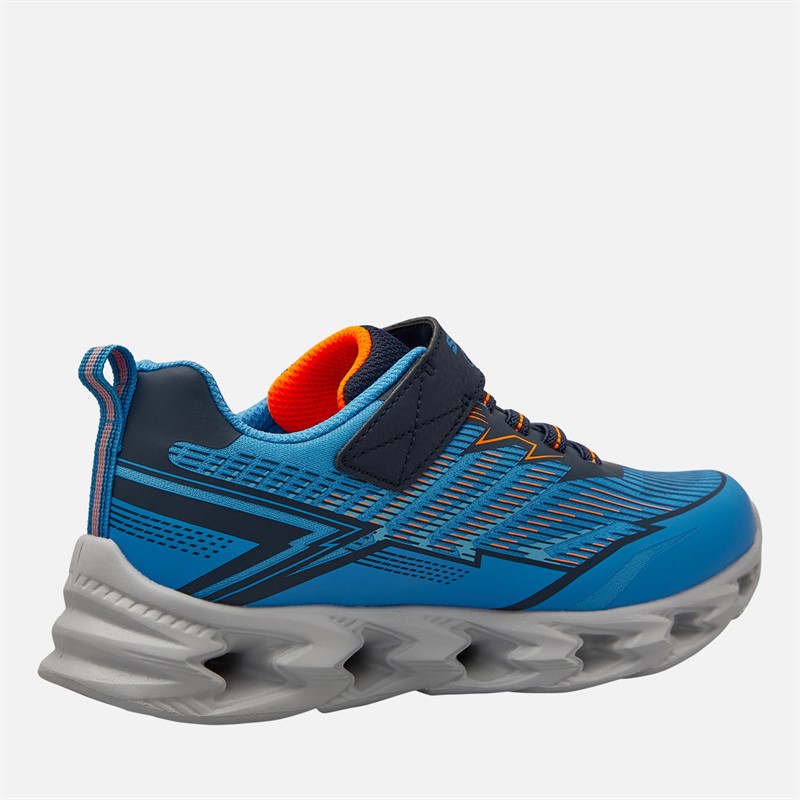 SKECHERS Junior Boys S Lights Vortex 2.0 Veltrox Trainers Blue/Navy