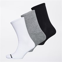 SKECHERS Three Pack Arch Support Crew Socks White/Black