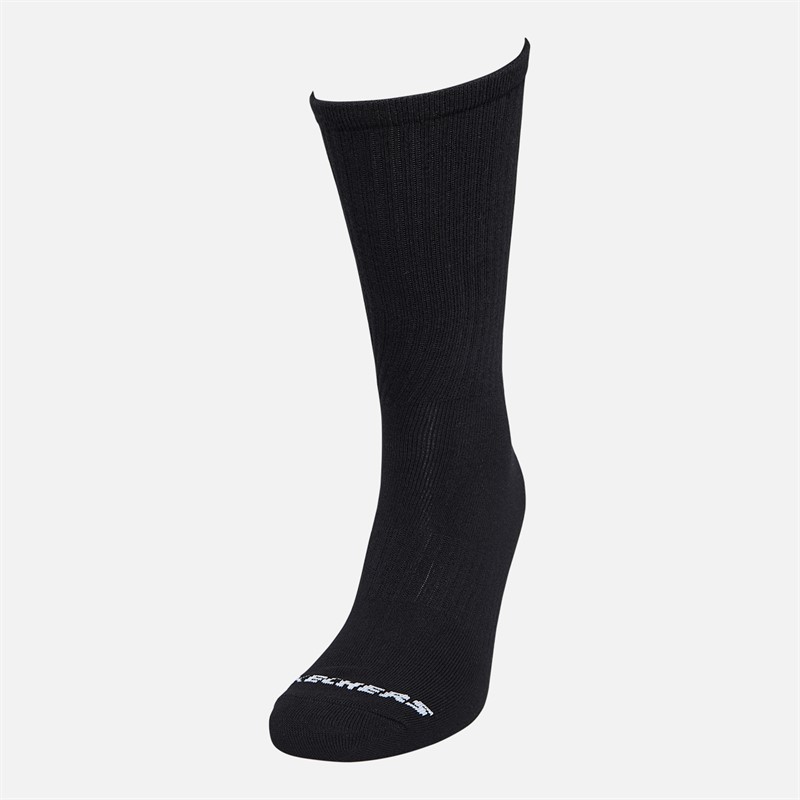 SKECHERS Three Pack Arch Support Crew Socks Black