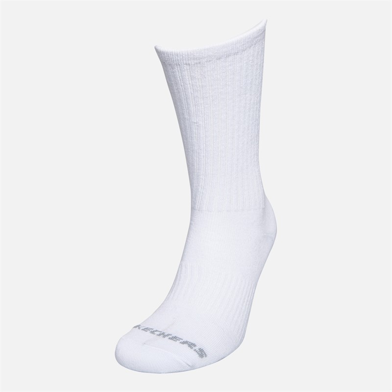 SKECHERS Three Pack Arch Support Crew Socks White Traditional