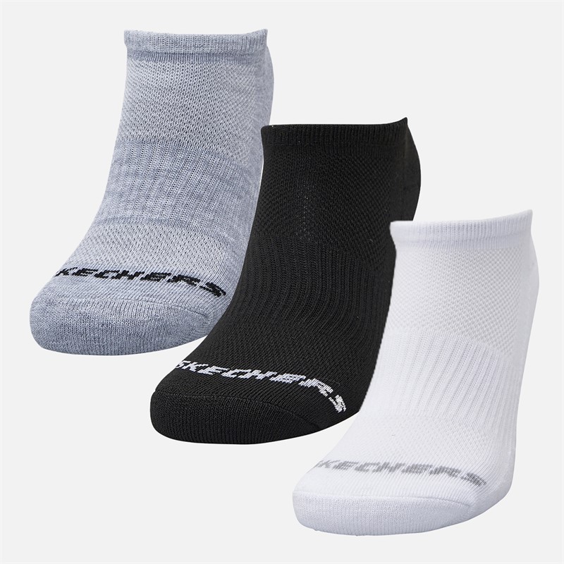 SKECHERS Six paires de chaussettes invisibles Blanc/Noir/Gris