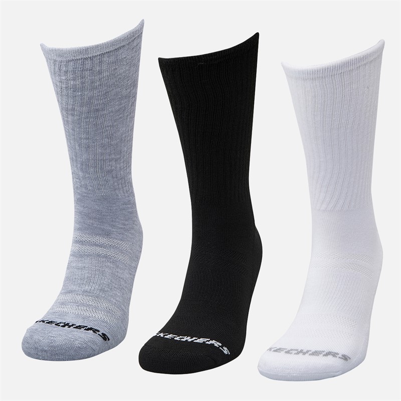 SKECHERS Chaussettes courtes six paires Blanc/Noir/Gris