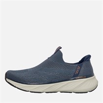 SKECHERS Mens Slip-Ins Relaxed Fit Edgeride Commissioner Trainers Navy/Orange