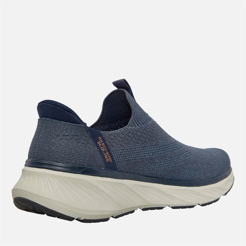 SKECHERS Mens Slip-Ins Relaxed Fit Edgeride Commissioner Trainers Navy/Orange