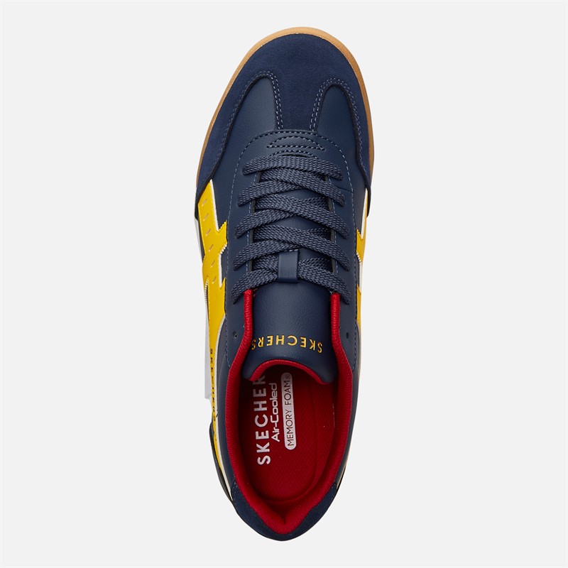 SKECHERS Mens Zinger Manzanilla Totale Trainers Navy/Yellow