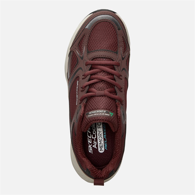 SKECHERS Mens Relaxed Fit Edgeride Exodis Trainers Burgundy