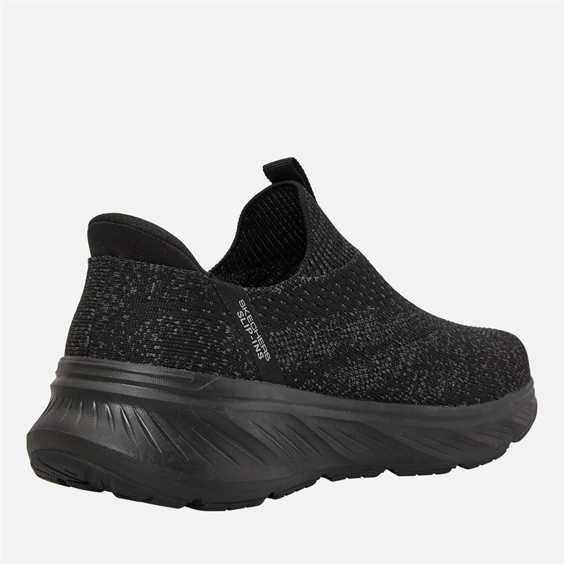 SKECHERS Mens Slip-Ins Relaxed Fit Edgeride Commissioner Trainers Black/Black