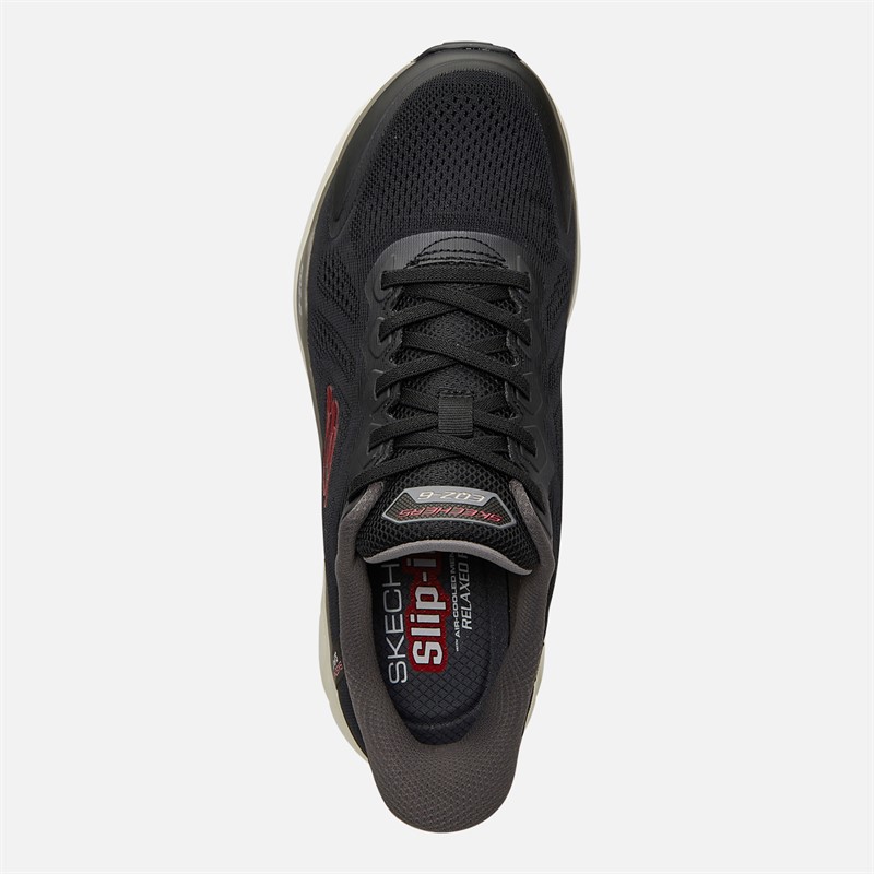SKECHERS Mens Slip-Ins Relaxed Fit Equilizer 6.0 Durran Trainers Black/Red