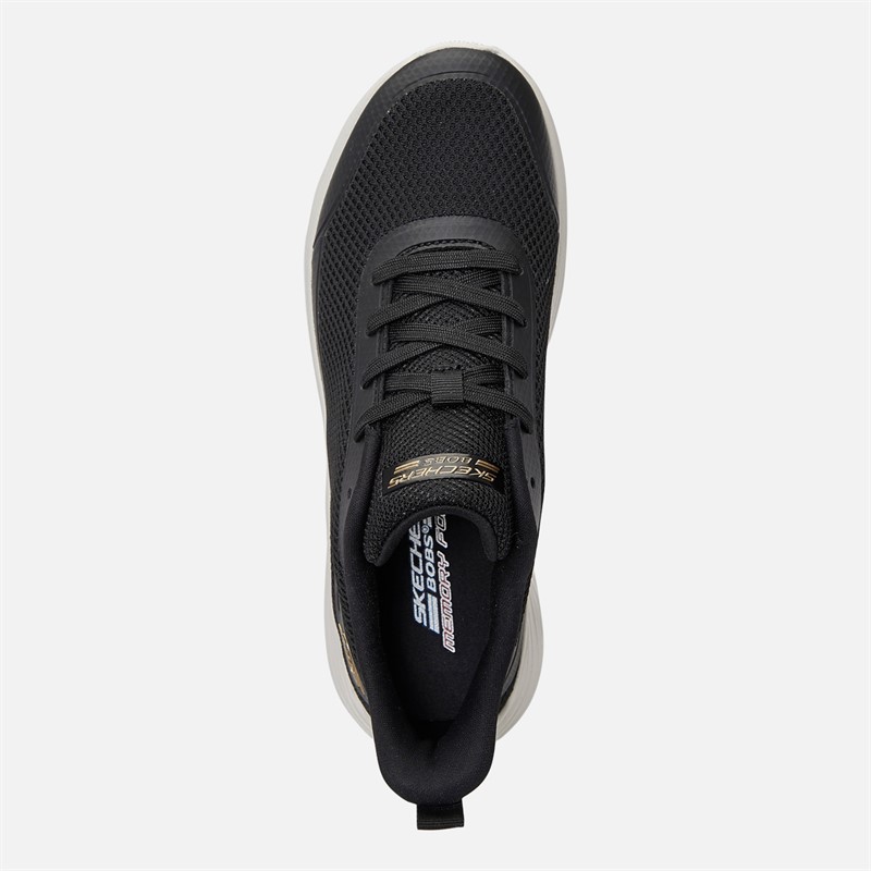 SKECHERS Womens Skechers Bobs Sport Squad Waves Still Trainers Black/White