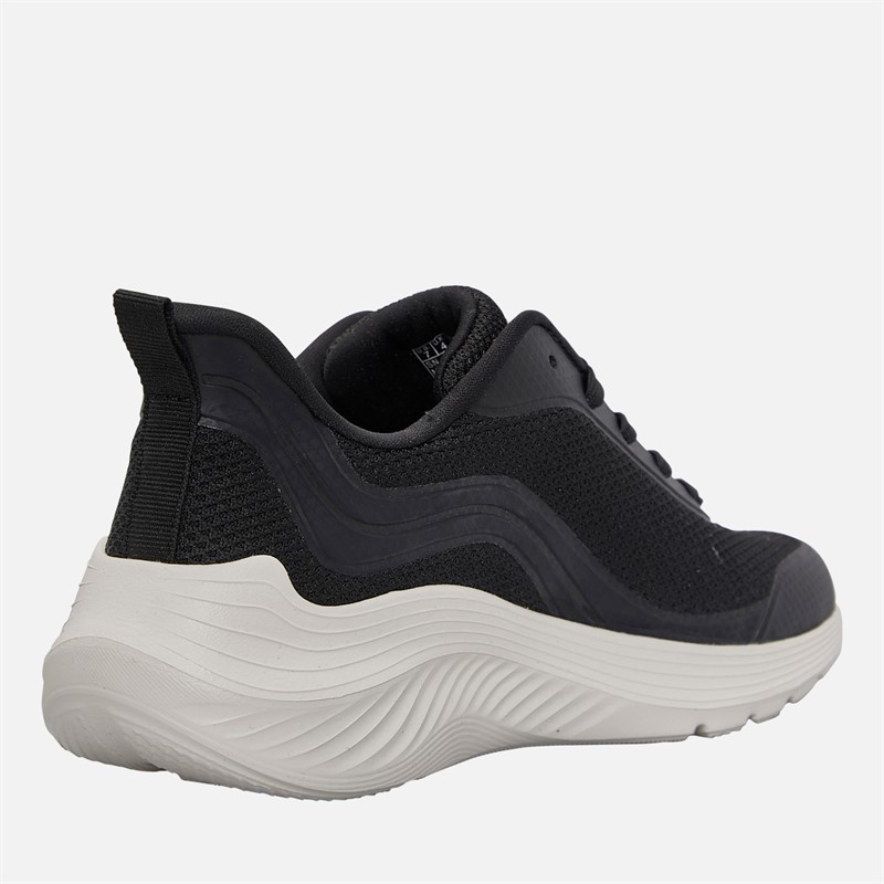 SKECHERS Womens Skechers Bobs Sport Squad Waves Still Trainers Black/White