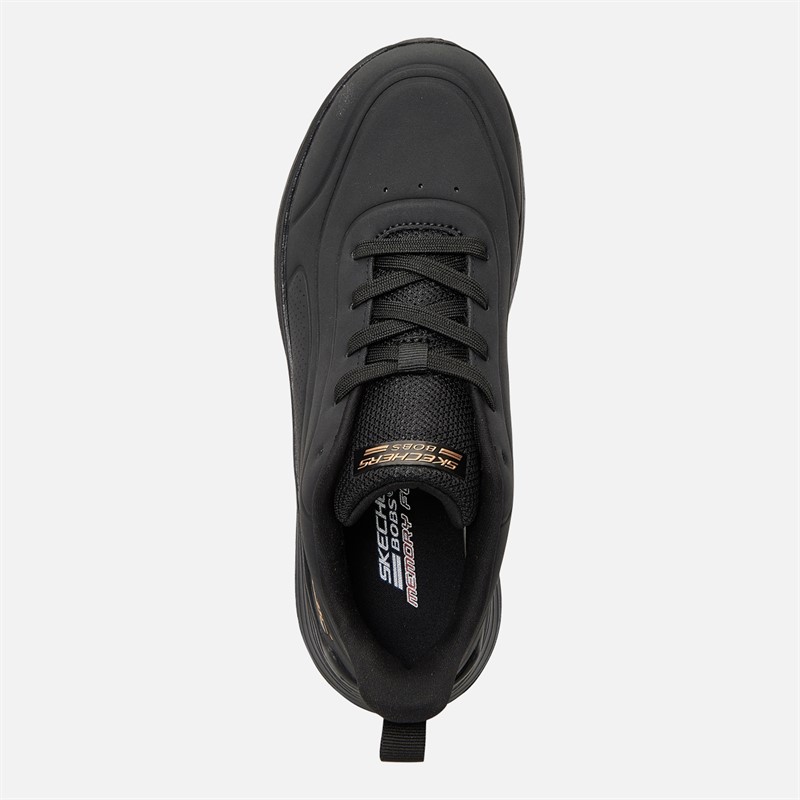 SKECHERS Womens Bobs Sport Squad Waves Just Trainers Black/Black