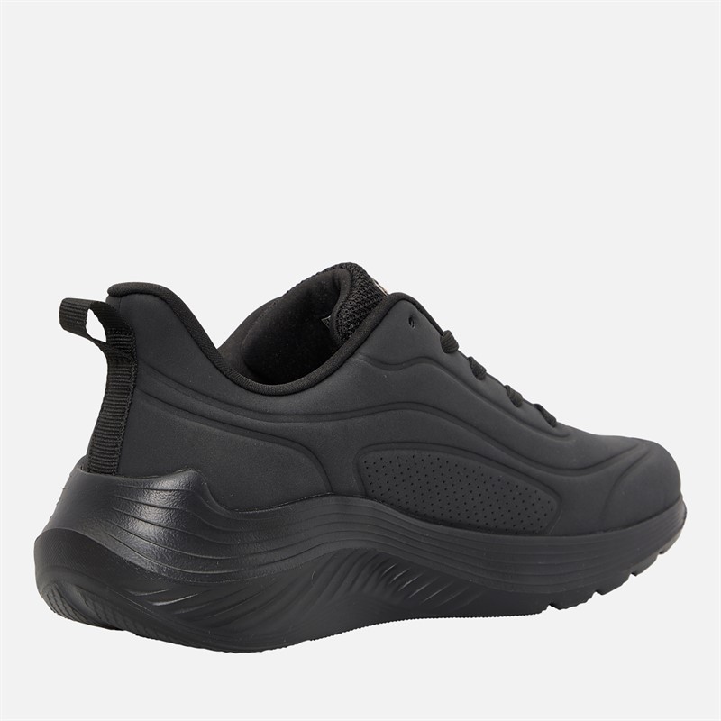SKECHERS Womens Bobs Sport Squad Waves Just Trainers Black/Black