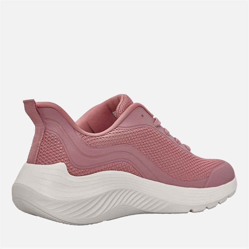 SKECHERS Womens Skechers Bobs Sport Squad Waves Still Trainers Rose/White
