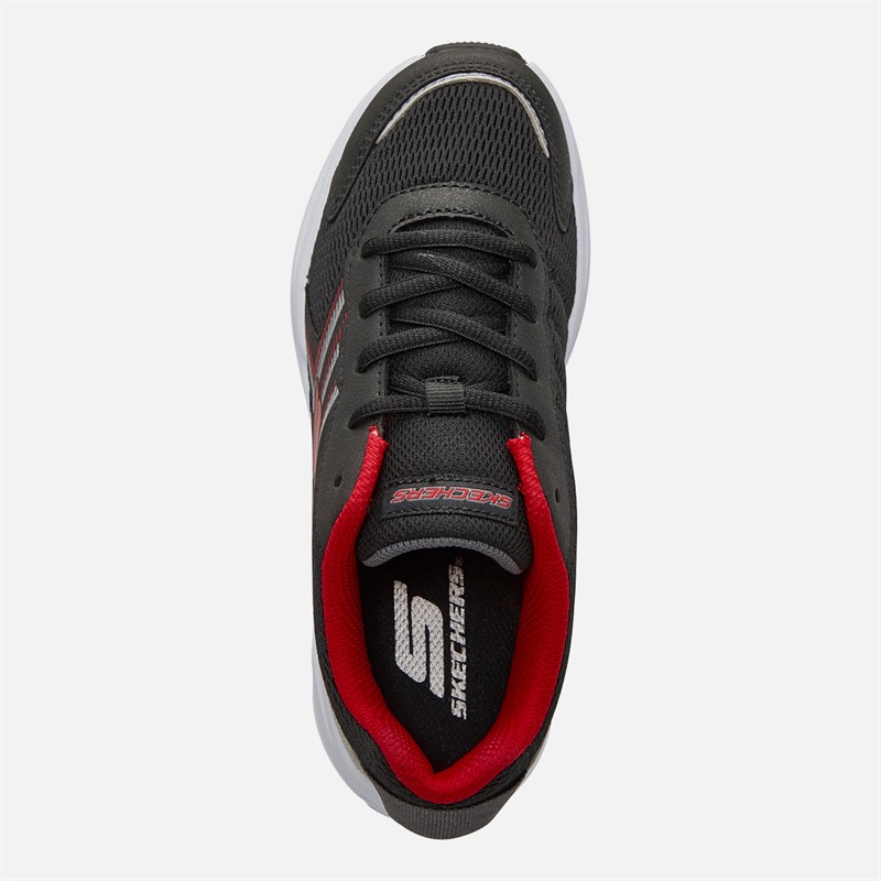 SKECHERS Boys Microspec Tread Cybrex Trainers Black/Silver